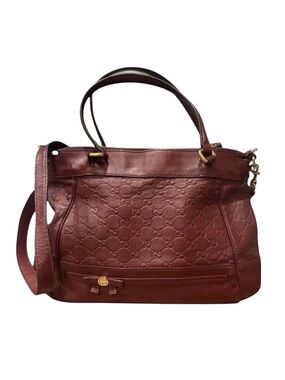 GUCCI Bordeaux Guccisima Leather Mayfair Princey 2way Satchel Auth Ex++